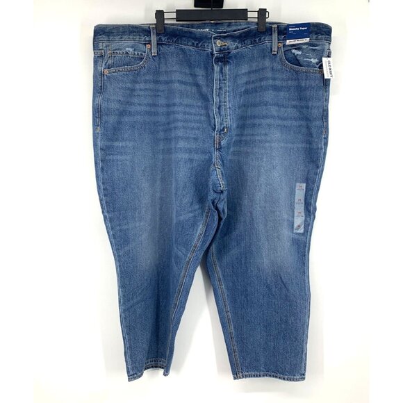 Old Navy Jeans Womens Plus 26 Slouchy Taper Ankle High Rise Button Fly Blue - Picture 1 of 11